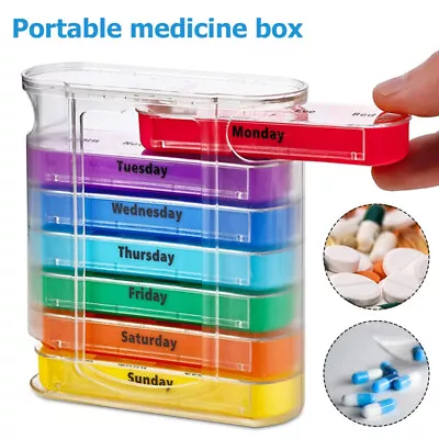 7 Day Weekly Pill Box Medicine Tablet Organizer Dispenser Container Large Case • $4.36