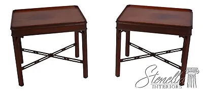F61291EC: Pair Chippendale Mahogany Living Room Lamp End Tables • $565