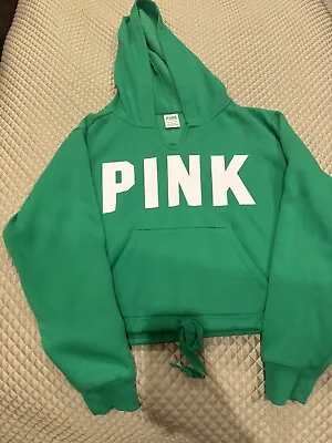 Victorias Secret PINK Logo Sweatshirt Hoodie Green Sz. S • $15