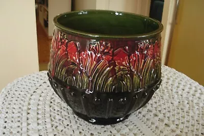 Vintage Large Blended Glaze Majolica Jardiniere Planter • $27.99