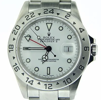 2000's Mens Rolex Stainless Steel Explorer II Watch 40mm SEL Oyster White 16570 • $16584.67