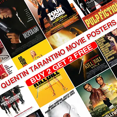 Quentin Tarantino Movie Poster Retro Classic Film Print Picture Gift 80s 90s • £12.99