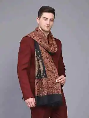 Indian Pashmina Soft Wool 100% Cashmere Men's Scarf Shawl Wrap Stole Silk Warm • $57.74
