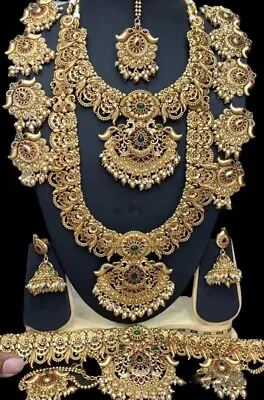 22ct Indian Pakistani Punjabi Asian Bollywood Jewellery Set Ethnic Bridal Lehnga • £210.50