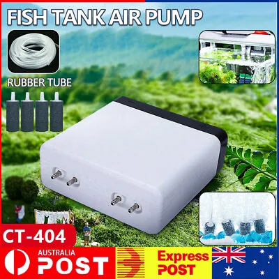 $36 • Buy Aqua Aquarium Air Pump Oxygen Fountain Pond Aerator Water Fish Tank 4 Outlet