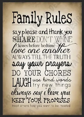 £9.99 • Buy Funny Family Rules Metal Sign Plaque Home Decor Kitchen Bar Garage Gift Humour