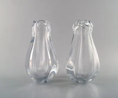 Vicke Lindstrand For Orrefors. A Pair Of  Stella Polaris  Vases • $670