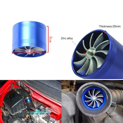 Single Supercharger Turbine Turbo Charger Air Intake Fan With 2 X Rubber Covers • $15.11