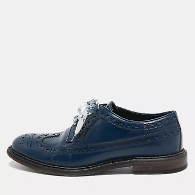 Burberry Blue Brogue Leather Alexton Lace Up Oxford Size 42.5 • $276.15