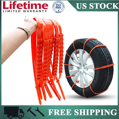 10*Universal Winter Snow Mud Anti-skid Tire Chains Fits Car SUV Adjustable NEW • $32.53