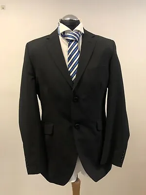 Holland Esquire Suit Jacket/blazer Black Stripe Wool Blend 42r Excellent Cond. • £52.49
