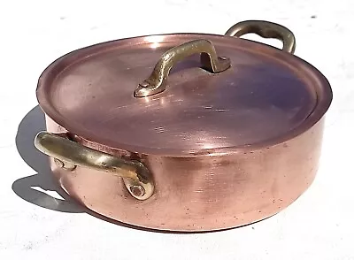 Vintage 6.5inch French Copper Stockpot Cocotte With Lid Made In France 2lbs • $105