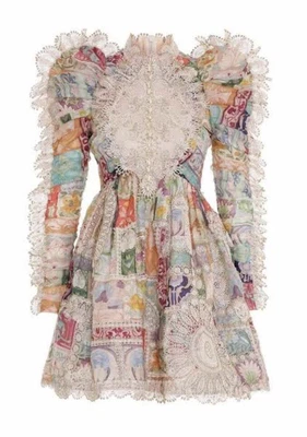 $450 • Buy Zimmerman Cosmic Zodiac Doily Mini Dress - BNWT - Size 2 -  RRP$2750