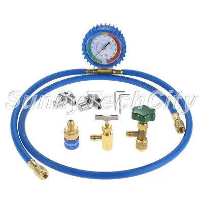 R134A Low Side Quick Coupler Charging Hose Gauge Piercing Self Sealing Can Tap • $34.55