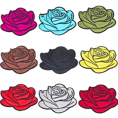£1.29 • Buy Iron On Rose Fashion Flower Patch Appliqué Hot Melt Adhesive Embroidery DIY 