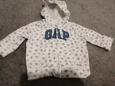 £7 • Buy Baby Gap Floral Hoodie Jumper Flowers Girl Size 3-6 Months