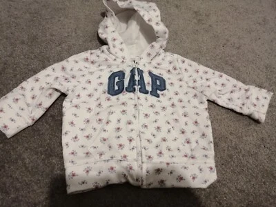Baby Gap Floral Hoodie Jumper Flowers Girl Size 3-6 Months • £5.50