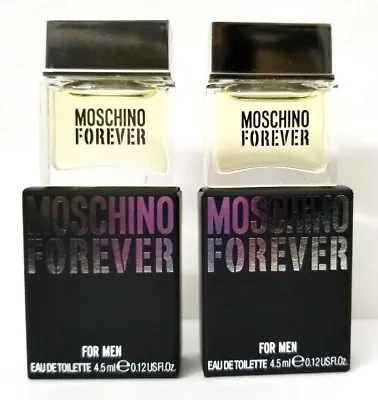 2 Pk MINI MOSCHINO FOREVER FOR MEN  Eau De Toilette 0.12 Oz Ea New SPLASH • $14.99