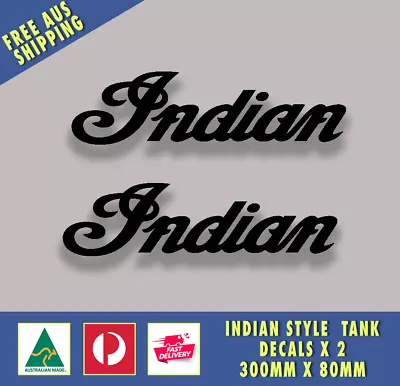 Indian Logo Style Tank Decals X 2  Motorbike Sturgess Moto GP Sticker • $19.95