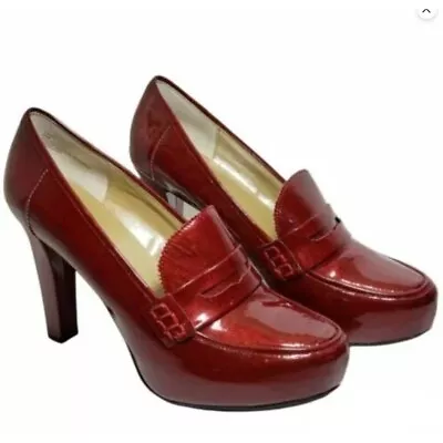Me Too Women's Burgundy LORRE Penny Loafer Heels Pumps Size 9M • $38