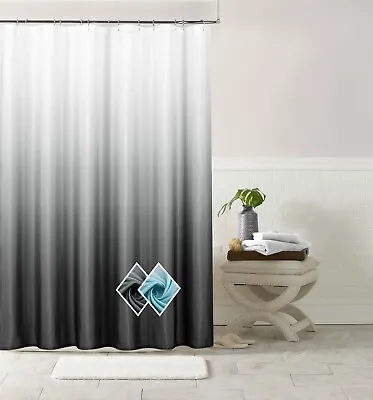 $37.99 • Buy Dainty Home Shades Textured Printed Gradient Colors Ombre Fabric Shower Curtain