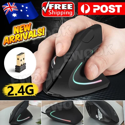 $13.95 • Buy Ergonomic Optical 2.4G Wireless Vertical Mouse 1600 DPI 5 Buttons USB Receiver