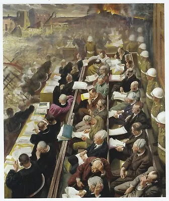 In The Dock Nuremberg Dame Laura Knight Print In 11 X 14 Inch Mount SUPERB • £19.95