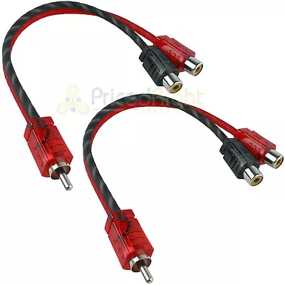 Ds18 Rca Splitter 1 Male To 2 Female Y Connector Car Audio Cable Rca1m2f 2 Pack • $13.56