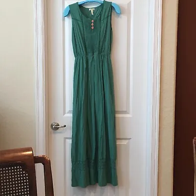 Matilda Jane Women's  Down In The Valley  Sleeveless Green Maxi Dress Sz S  • $19.99