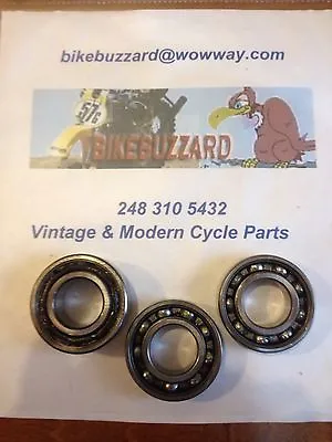 Suzuki TS185 TS 185 1970's Main Crank Bearings SET Of 3 NEW! ( NOT TC185 ) • $60