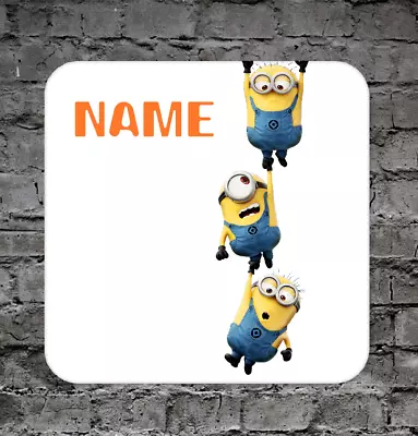 Minion Gift Add Name Wooden Coaster Kids Gift Minions Birthday Gift Kids • £5.49