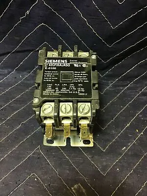 Siemens 42CF35AJASG Contactor 40/50 AMP 3 Pole 3 Phase Coil 24VAC 50/60Hz - Used • $17.50