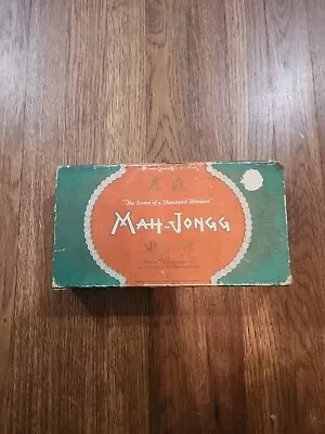 Vintage 1923 MAH-JONGG JUNIOR Boxed Set W/Hand Painted Wooden Tiles • $34.99