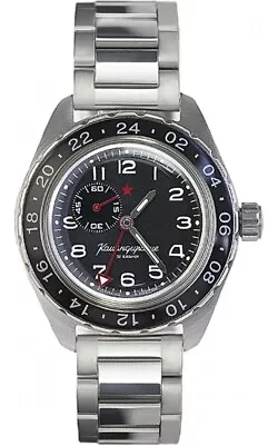 Vostok 02019A Komandirskie Watch GMT Military Mechanical Self-Winding USA STOCK • $119.95