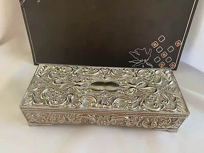 Godinger Silver Plate Vine And Floral Jewelry Box Vintage 1992 • $19.98