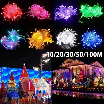 Mains Plug In Fairy String Lights 100-2000LEDs Xmas Party Garden Wedding Outdoor • £20.49