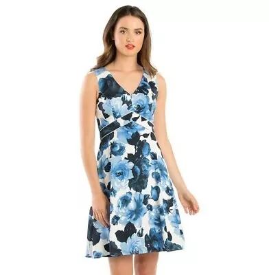 REVIEW Miley Blue Rose A Line Dress Size 6 • $32