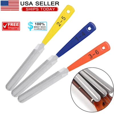 $14.24 • Buy Guitar Gauged Nut Saddle Files Fret Crowning Slot Filing Luthier Repair Tool Set