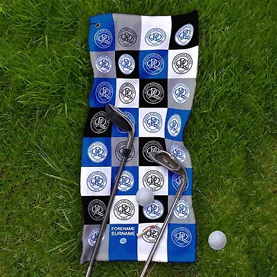 Queens Park Rangers FC Chequered - Officially Licensed Personalised Golf Towel • £15.99