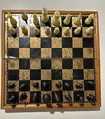 Vintage Travel Chess Set - Foldable Wood Magnetic Game Classic 11  X 11  • $15.99