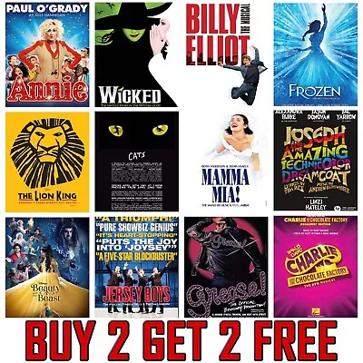 Musical Theatre Posters Retro Vintage Broadway Wall Art Poster Prints A4 A3 A2 • £4.99