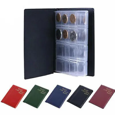 120 Pockets Money Collecting Storage PVC Coin Holder Collector Album Book • £6.49