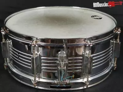 Vintage Ludwig Rocker 14  X 5  Ribbed Steel Snare Drum 8-Lug Percussion • $171.27