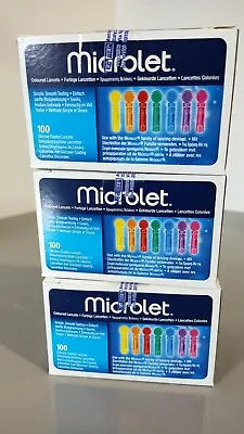 300 Microlet Coloured Lancets Diabetes Test Silicone Coated Colour Coded Lancet • £15.99