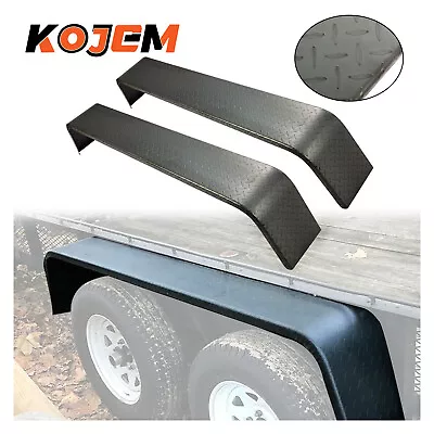 (2)- Steel Diamond Tread Plate Tandem Axle Trailer Fenders 10-1/4 X72-7/8 X13  • $154