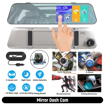 $43.69 • Buy 5  HD 1080P Mirror Dash Camera Dual Front And Rear DVR Cam Recorder Touch Screen