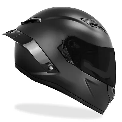 GDM Demon Full Face Motorcycle Helmet Matte Black + SHIELD OPTIONS S M L XL XXL • $129.95