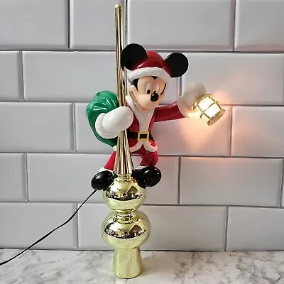 Mr Christmas Disney Mickey Mouse Santa Animated Lighted Tree Topper 1990s • $85