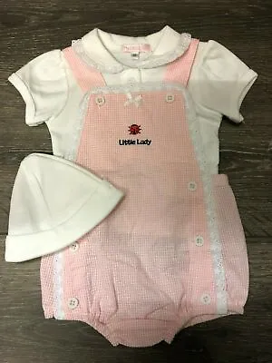 Spanish Baby Outfit Pink & White With Hat Ladybird Detail • £19.99