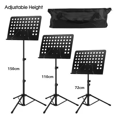 £15.99 • Buy Height Adjustable Folding Music Orchestral Book Holder Music Sheet Stand Black